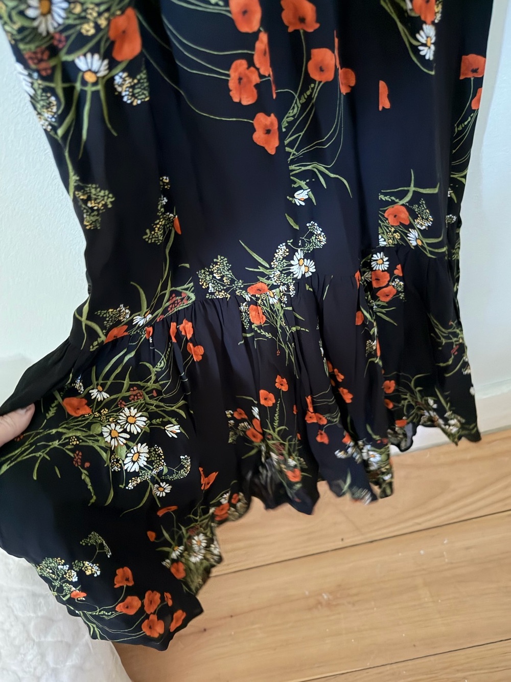 NWT REFORMATION Irisa Floral Trumpet Dress in Robyn Size US 0 lace trim - Picture 6 of 15